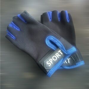 Blue bike bicycle cycling fingerless sports glove Toddlers (5T)